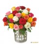 Multicoloured rose bouquet (24 roses)