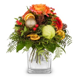 Bouquet Hit de Noël - Tons orangés - Macky Fleurs Lausanne