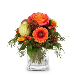 Bouquet Hit de Noël - Tons orangés - Macky Fleurs Lausanne