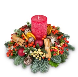 Arrangement Floral avec Bougie - Macky Fleurs Lausanne