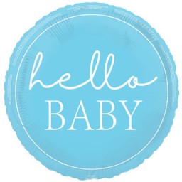 Ballon Hello Baby Bleu 18'' - Hélium - Macky Fleurs Lausanne