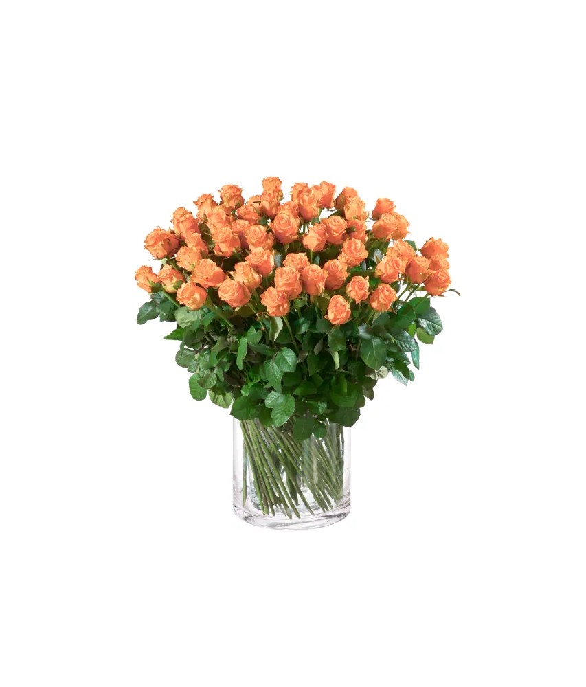 Rose Orange à l'Unité - Macky Fleurs Lausanne