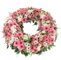 Tendresse - Couronne de Deuil pastel - Macky Fleurs Lausanne